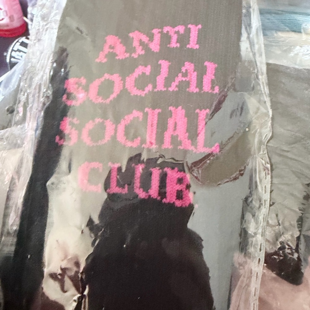 Anti Social Social Club Casual Black and Pink Socks - Picture 2 of 3